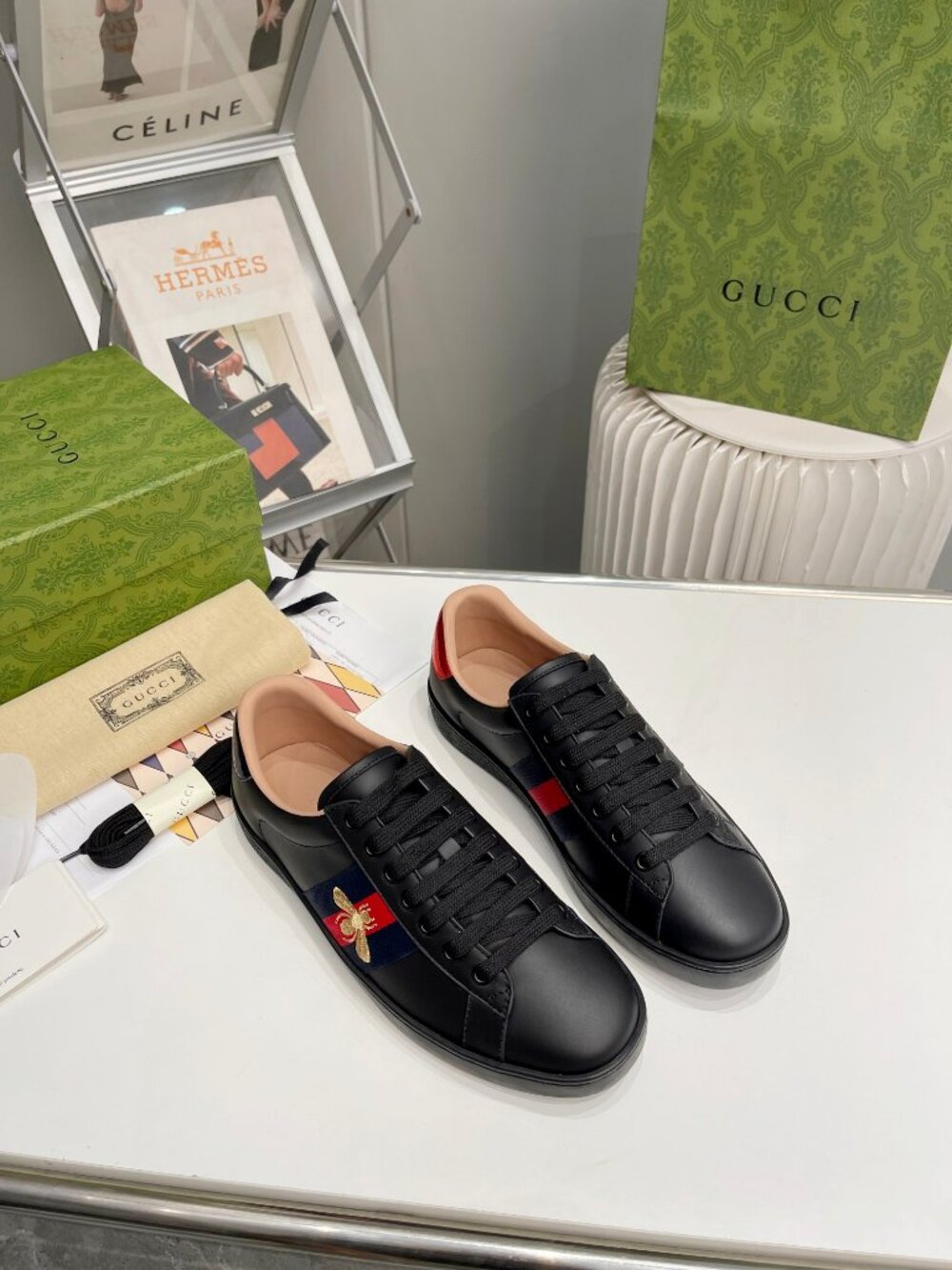 Gucci. Black Bee Sneakers